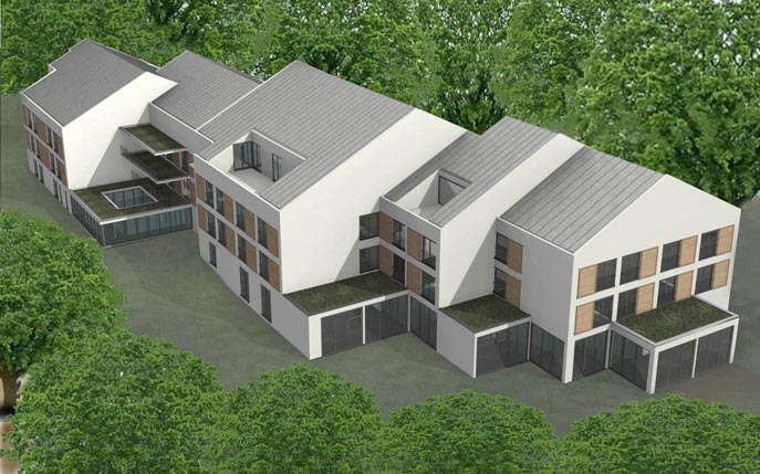 Vogelansicht in dem Modell